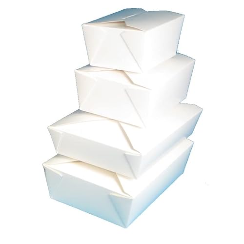 Bio Lunchboxen Cakeboxen Donutbox Berlinerkarton mit Faltverschluss weiß unbeschichtet versch. Größen (Weiß, 2000ml 197x140x64mm 200St.) von Pro DP