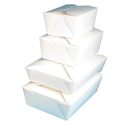 Pro DP Bio Lunchboxen Cakeboxen Donutbox Berlinerkarton mit Faltverschluss weiß unbeschichtet versch. Größenn (Weiß, 1500ml 197x140x48mm 200St.) von Pro DP