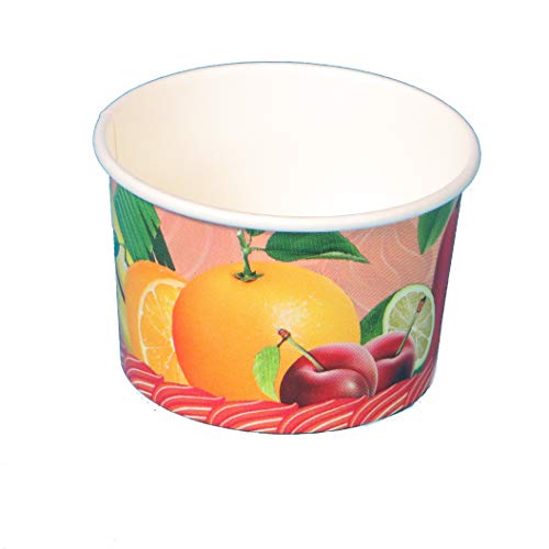 Eisbecher aus Hartpapier Pappe Pappbecher für Eiskrem Einweg Eisbecher verschiedene Größen 1000-2000 Stück (140ml ⌀75mm 48mm hoch 1000St) von Pro DP