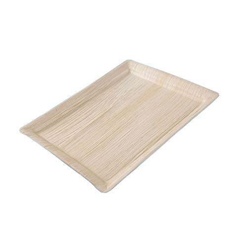 100 Bio Palmblatt Tabletts Serviertablett Palmblatt Servierplatte aus Palmblättern eckig Gastronorm 1/2GN 32x27cm (inkl. DSD Gebühr) von Pro DP