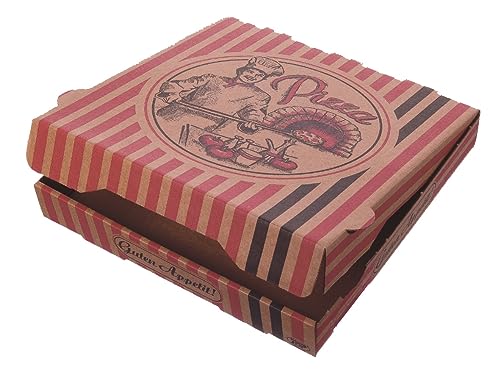 Pro DP 100 Pizzakartons Pizzaschachteln Pizzaboxen NYC braun mit Neutraldruck 4cm Höhe verschiedene Größen gemäß Auswahl - Inkl. VerpackG in D (20x20x4cm) von Pro DP