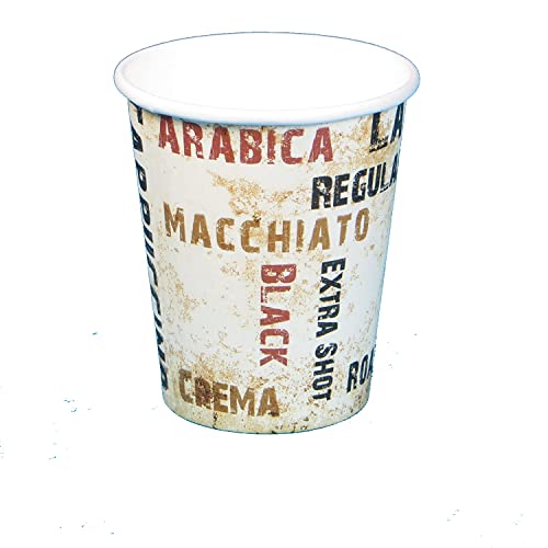 Pro DP 1000 Kaffee to go Becher, Coffee to go Becher, Coffeecups, Kaffeebecher 8oz / 200ml / 0,2l, Hartpapier+PE Beschichtung, edles Neutralmotiv Barista, ideal für Ihr Coffee to go Geschäft von Pro DP
