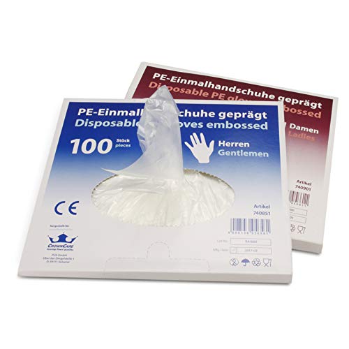 Pro DP 10x 100 PE Einweghandschuhe Einmal Plastikhandschuhe LDPE Einweg Handschuhe Herren transparent für Friseur Tankstelle Lebensmittelhandel usw. Pro DP 10x 100 PE Einweghandschuhe Einmal Plastikhandschuhe LDPE Einweg Handschuhe Herren transparent für Friseur Tankstelle Lebensmittelhandel usw. von Pro DP