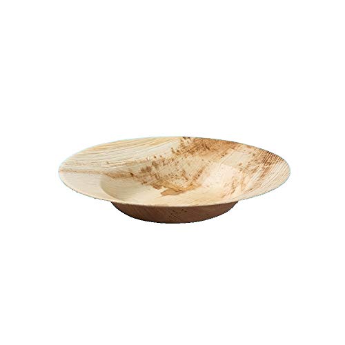Pro DP 200 Bio Palmblatt Schalen Suppenteller Suppenschalen Suppenterrinen Bio Einweg Teller rund Ø23cm 4,5cm tief kompostierbar biologisch abbaubar - Inkl. Verpackungslizenz in D von Pro DP