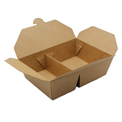 Pro DP 200 Foodboxen Foodcase Snackbox Menübox 2-geteilt 1100ml (650+450) braun Karton+PE fettdicht mikrowellentauglich - Inkl. VerpG in D von Pro DP