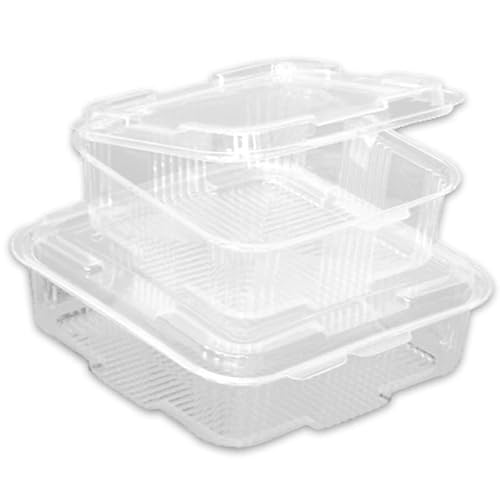 Pro DP 240-600 Salatschalen Take away Salatboxen Sushiboxen Bagelboxen klar PET recycelbar mit anh. Deckel versch. Größen - Inkl. VerpG in D (1000ml 320St) von Pro DP