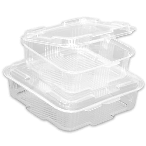 Pro DP 240-600 Salatschalen Take away Salatboxen Sushiboxen Bagelboxen klar PET recycelbar mit anh. Deckel versch. Größen - Inkl. VerpG in D (1500ml 240St) von Pro DP