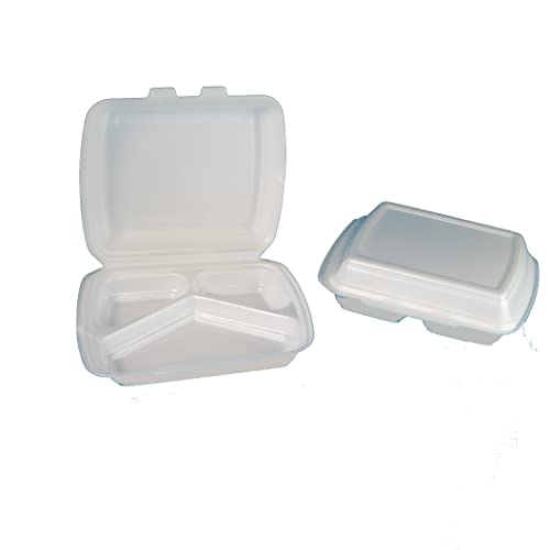 Pro DP 250 Menüboxen weiß 3-geteilt Außerhausbox Menübox Menü Boxen XPS unlaminiert 245x210x72mm - Inkl. Verpackungslizenz in D von Pro DP
