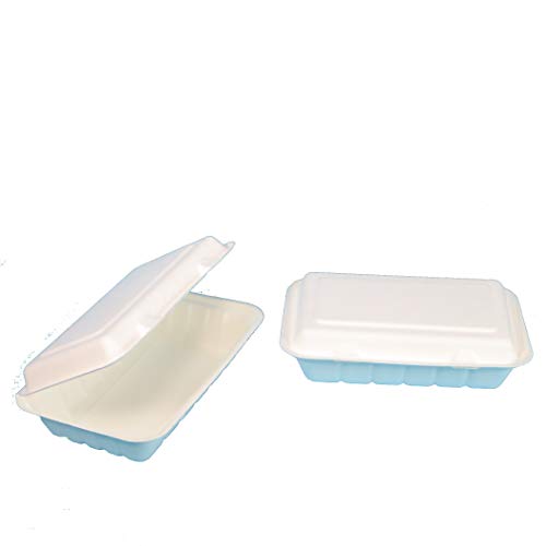 Pro DP 500 Bio Snackboxen Foodbox Doppel Burgerbox Imbiss Lunchbox Menübox weiß 244x162x72mm Bagasse Zuckerrohr kompostierbar - Inkl. VerpG in D von Pro DP