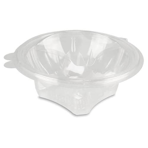 Pro DP 600 Salatboxen Salat Take away Verpackungen Salatschalen 250ml rund klar rPET Recycling stapelbar mit abreißbarem Deckel - Inkl. VerpG in D von Pro DP
