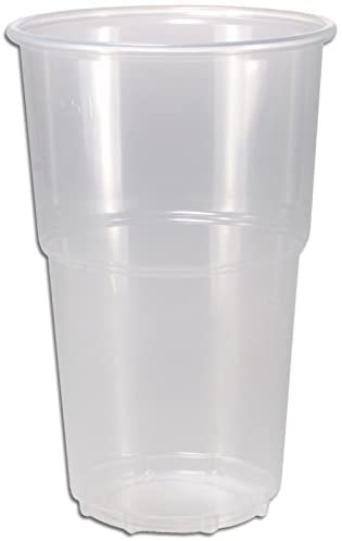 Pro DP 800 Plastikbecher Kaltgetränkebecher Colabecher Bierbecher Einweg Trinkbecher Ausschankbecher Einwegbecher Partybecher transparent klar 500ml 0,5l PP recycelbar - Inkl. Verpackungslizenz in D von Pro DP