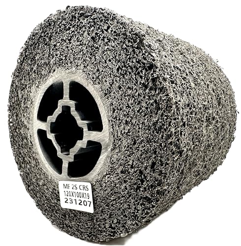 Pro-Graad Multi-Finish-Rad 2S grob – 11,4 x 10,2 x 3/4 Zoll Quad-Keilnut (120 x 100 x 19 mm) Siliziumkarbid – für #3 Finish auf Edelstahl – Finishing Convolut Polieren Abrasiv Ziehrad Trommel von Pro-Graad