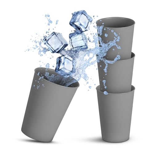 Pro Home (4er Pack Kunststoffbecher wiederverwendbar - BPA Frei - Spülmaschinenfest - (0,2L) Bruchfester PP - Partybecher Mehrweg, Camping Geburtstag von Pro Home