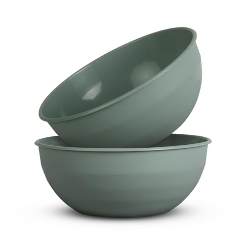 Pro Home 2er Pack Kunststoff Schüssel Plastikschüssel - BPA Frei - Spülmaschinenfest - (Ø25,5cm / Grün) Bruchfester PP - Salatschüssel Rührschüssel Schüssel von Pro Home