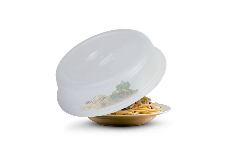 Pro Home Mikrowellenbehälter Geschirhülle Ø26cm x 7cm, Kunststoff, (2-tlg), Mikrowellenabdeckung Mikrowellenhaube Spritzschutz Deckel von Pro Home