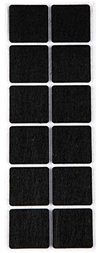 ProHome Filzgleiter Bodengleiter schwarz selbstklebend in rund und eckig auswählbar (Eckig 40 x 40 mm) von Pro Home