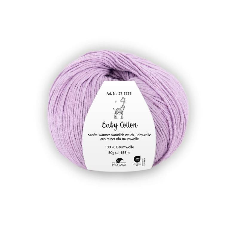 Pro Lana BABY COTTON 50 g Häkelwolle, 155 m (Weiche Bio-Baumwolle für zarte Babyhaut), 50 g von Pro Lana
