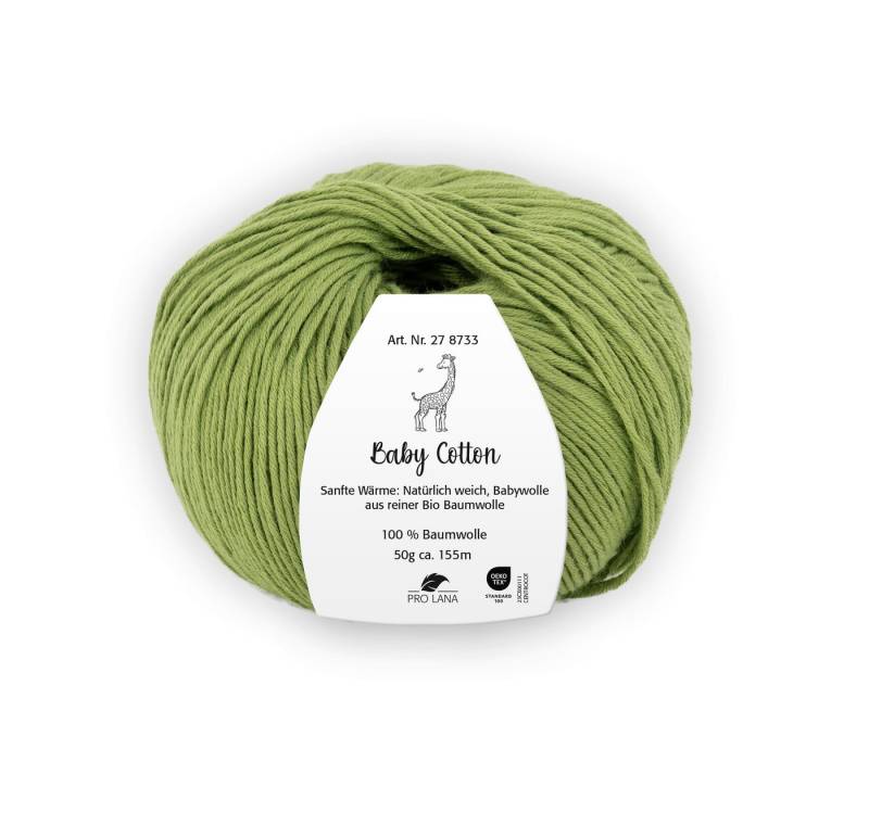 Pro Lana BABY COTTON 50 g Häkelwolle, 155 m (Weiche Bio-Baumwolle für zarte Babyhaut), 50 g von Pro Lana