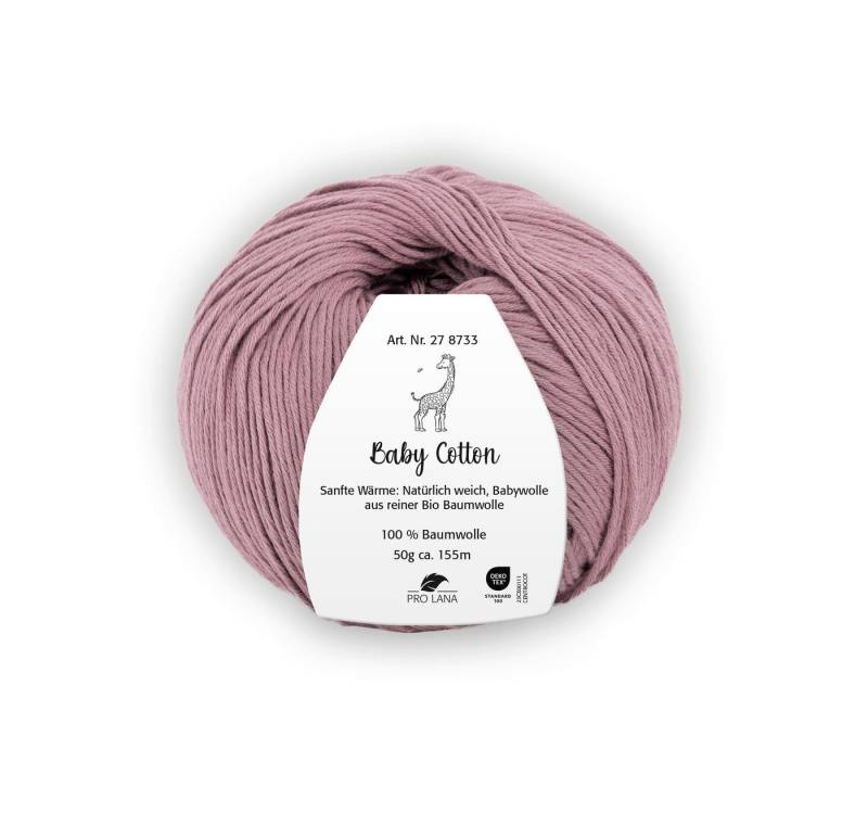 Pro Lana BABY COTTON 50 g Häkelwolle, 155 m (Weiche Bio-Baumwolle für zarte Babyhaut), 50 g von Pro Lana