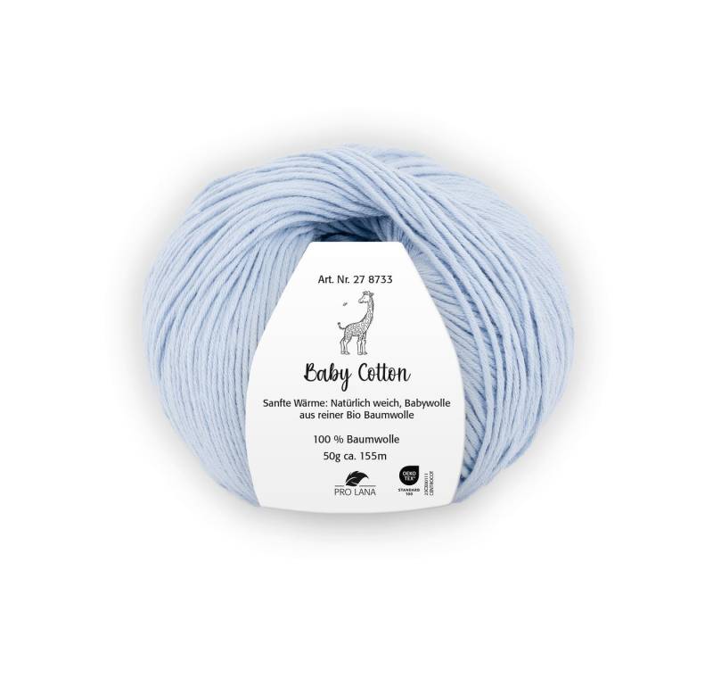 Pro Lana BABY COTTON 50 g Häkelwolle, 155 m (Weiche Bio-Baumwolle für zarte Babyhaut), 50 g von Pro Lana