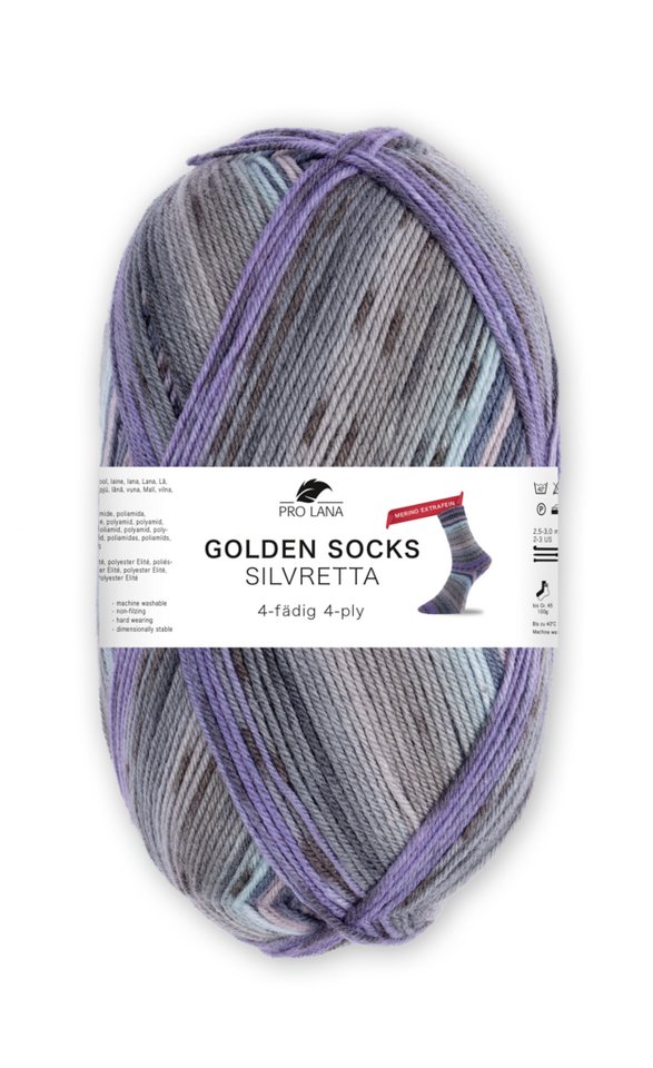 Pro Lana GOLDEN SOCKS SILVRETTA Merino Extrafein Häkelwolle, 420 m (Silvretta Merino Extrafein vereint höchste Qualität), 100 g von Pro Lana