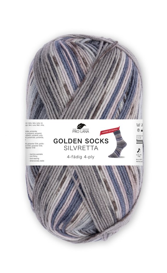 Pro Lana GOLDEN SOCKS SILVRETTA Merino Extrafein Häkelwolle, 420 m (Silvretta Merino Extrafein vereint höchste Qualität), 100 g von Pro Lana
