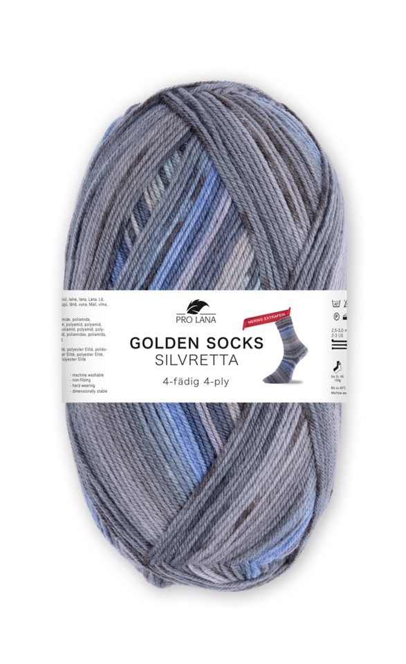 Pro Lana GOLDEN SOCKS SILVRETTA Merino Extrafein Häkelwolle, 420 m (Silvretta Merino Extrafein vereint höchste Qualität), 100 g von Pro Lana
