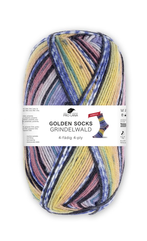 Pro Lana GRINDELWALD Stretch Häkelwolle, 400 m (Strapazierfähig, filzfrei und elastisch für perfekte Socken), 100 g von Pro Lana