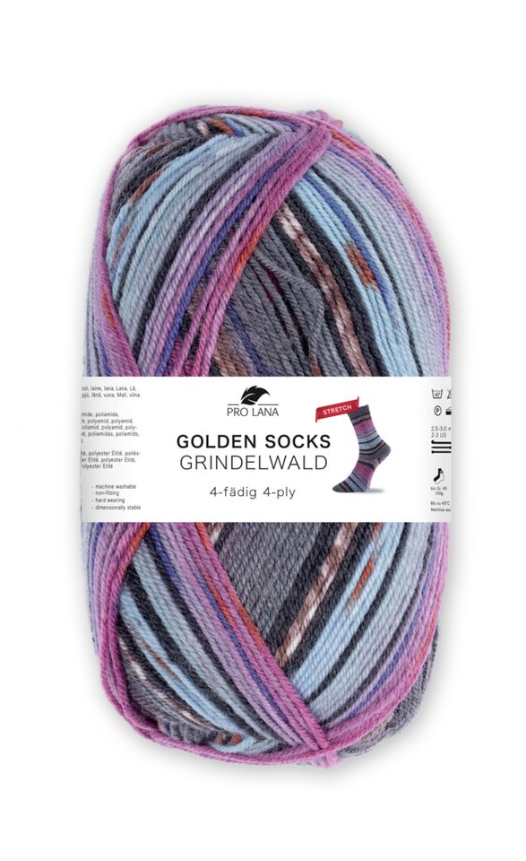 Pro Lana GRINDELWALD Stretch Häkelwolle, 400 m (Strapazierfähig, filzfrei und elastisch für perfekte Socken), 100 g von Pro Lana