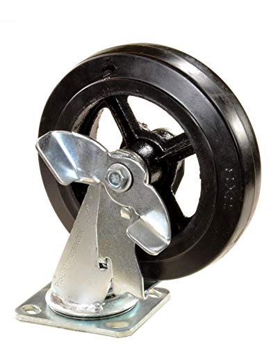 Pro-Lift-Montagetechnik 4 Stück: je 270kg Lenkrollen, Schwerlastrollen, gebremst, Vollgummi-Rollenbelag, 01391 von Pro-Lift-Montagetechnik