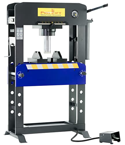 Pro-Lift-Montagetechnik Hydraulik-Presse 100 t Werkstattpresse Pneumatik-Antrieb Handpumpe und Fußpumpe Industriepresse umformen Shop-Press Abkantpresse verschweißt 100t Werkstatt von Pro-Lift-Montagetechnik