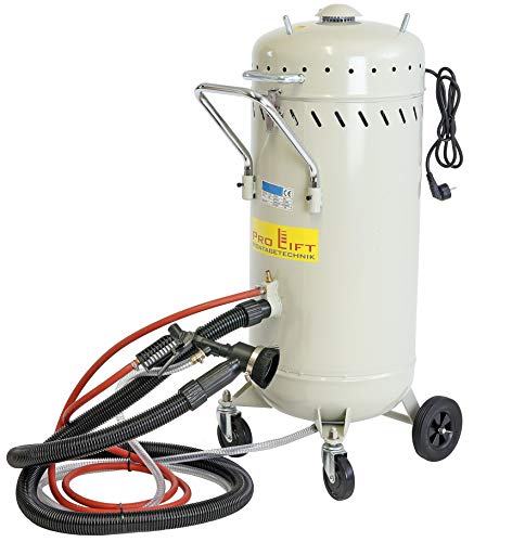 Pro-Lift-Montagetechnik Mobiles Sandstrahlgerät 105l Kessel Rückgewinnung Schlauch + Pistole Sandstrahlkabine 105 Liter Druckluft Sandstrahlanlage Strahlgerät mobil von Pro-Lift-Montagetechnik