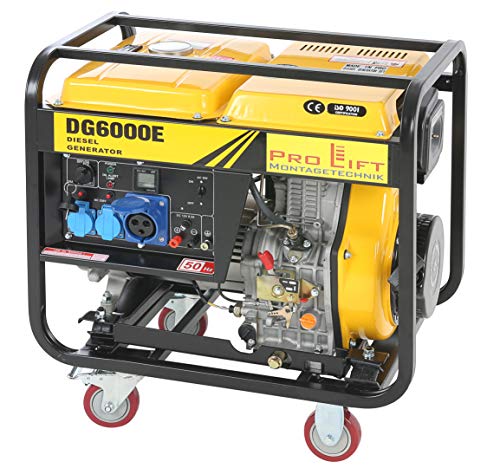 Pro-Lift-Montagetechnik Stromerzeuger Diesel Notstromaggregat 5,5kW 230V Stromaggregat E-Starter 5500W luftgekühlt Eletro-Starter Generator Stromgenerator 02446 von Pro-Lift-Montagetechnik