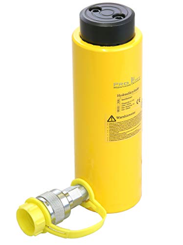Pro-Lift-Werkzeuge 10 t Hydraulikzylinder Kolbenhub 100 mm Hydraulikpumpe Arbeitszylinder cylinder 10000 kg Druckkraft Schwerlastheber einfachwirkend 10t von Pro-Lift-Werkzeuge