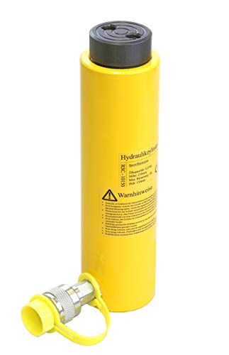 Pro-Lift-Werkzeuge 10 t Hydraulikzylinder Kolbenhub 150 mm Hydraulikpumpe Arbeitszylinder cylinder 10000 kg Druckkraft Schwerlastheber einfachwirkend 10t von Pro-Lift-Werkzeuge