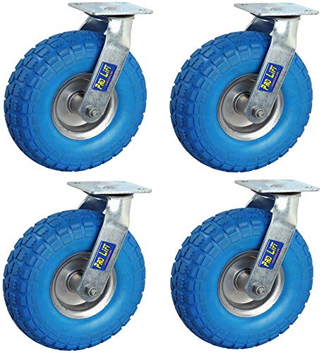 Pro-Lift-Werkzeuge 4 Stück Lenkrollen je 110 kg Tragkraft Vollgummi lenkbar 4x Schwerlastrolle Transportrolle Role von Pro-Lift-Werkzeuge