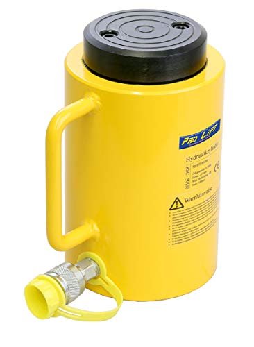 Pro-Lift-Werkzeuge 50 t Hydraulikzylinder Kolbenhub 100 mm Hydraulikpumpe Arbeitszylinder cylinder 50000 kg Druckkraft Schwerlastheber einfachwirkend 50t von Pro-Lift-Werkzeuge