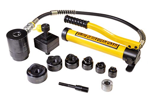 Pro-Lift-Werkzeuge Lochstanze Set hydraulisch, externe Pumpe, Max. Druckkraft: 15 t, Lochform 22,5 mm – 61,5 mm Blechlocher von Pro-Lift-Werkzeuge