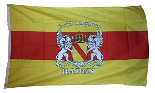 Flagge Großherzogtum Baden 90 * 150 cm mit Schrift Fahne von Prom