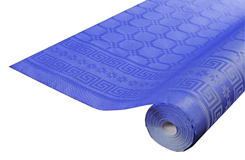 Pronappe Tischdecke R482519I Einweg-Tischdecke aus Damastpapier Länge 25m Breite 1,20m (pro Rolle) Farbe marineblau Damastpapier mit schickem und klassischem Universalmuster von Pro Nappe