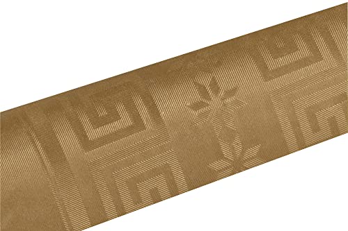 Pronappe Tischdecke R480657I 12er Pack Einweg-Tischdecken aus Damastpapier Länge 6m Breite 1,20m (pro Rolle) Farbe Gold Damastpapier mit universellem Muster schick und klassisch von Pro Nappe