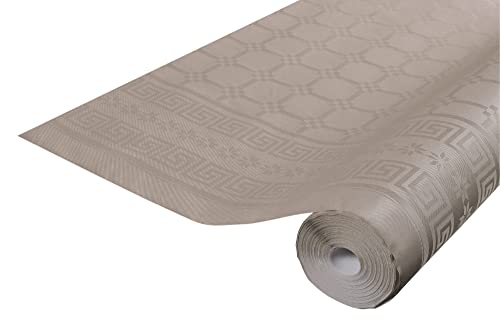 Pronappe Tischdecke R480687I 12er Pack Einweg-Tischdecken aus Damastpapier Länge 6m Breite 1,20m (pro Rolle) Farbe Kork Damastpapier mit universellem Muster schick und klassisch von Pro Nappe