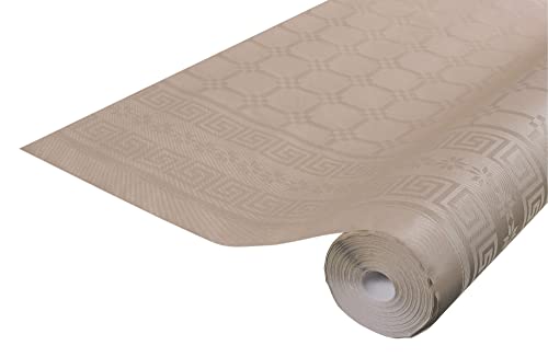 Pronappe Tischdecke R485087I Einweg-Tischdecke aus Damastpapier Länge 50m Breite 1,20m (pro Rolle) Farbe Kork Damastpapier mit schickem und klassischem Universalmuster von Pro Nappe