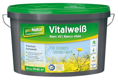 Baufan proNatur Vitalweiß 10 Liter | höchstes Deckvermögen | lösungsmittelfrei | weichmacherfrei | konservierungsmittelfrei | matt Anstrich Baufan proNatur Vitalweiß 10 Liter | höchstes Deckvermögen | lösungsmittelfrei | weichmacherfrei | konservierungsmittelfrei | matt Anstrich von Pro Natur
