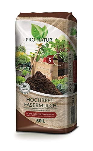 Pro Natur HOCHBEET FASERMULCH 50 l. Mulchmaterial für Erdoberschicht in Hochbeeten. von Pro Natur