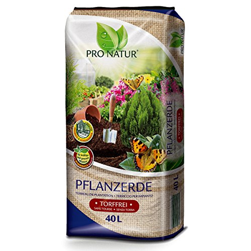 Pro Natur Pflanzerde 40 Liter torffrei NEU mit TIMPOR® Holzfaser & Mykorrhiza Kulturen von Pro Natur