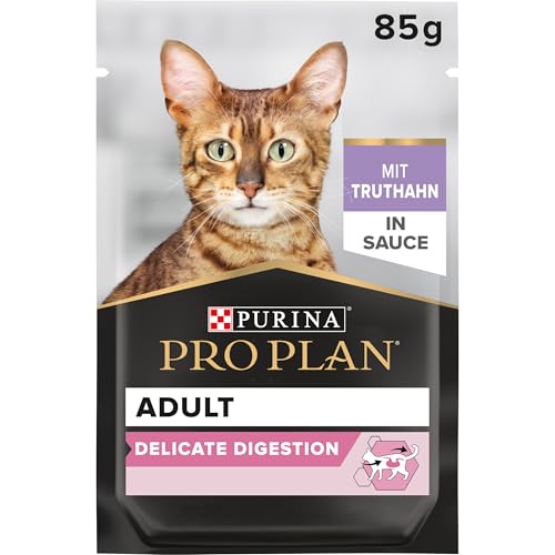 Pro Plan Cat Delicate Nutri Savour Katzenfutter nass, mit Truthahn, 26er Pack (26 x 85 g) von PURINA PRO PLAN