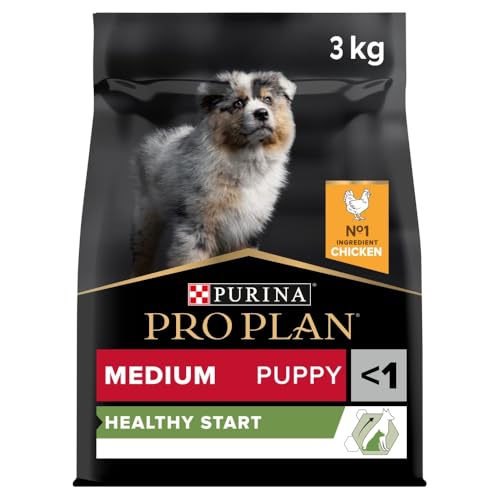 Pro Plan PURINA PRO PLAN Medium Puppy Healthy Start, Welpenfutter trocken, reich an Huhn, 1er Pack (1 x 3 kg) von Pro Plan