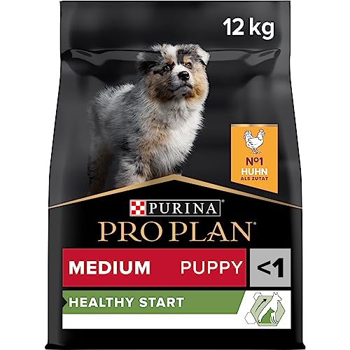 Pro Plan Medium Puppy Healthy Start, Welpenfutter trocken, reich an Huhn, 1er Pack (1 x 12 kg) von PURINA PRO PLAN