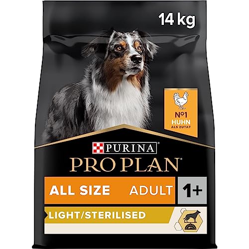 Pro Plan PURINA PRO PLAN All Size Adult Light / Sterlised, Hundefutter trocken, reich an Huhn, 1er Pack (1 x 14 kg) von Pro Plan